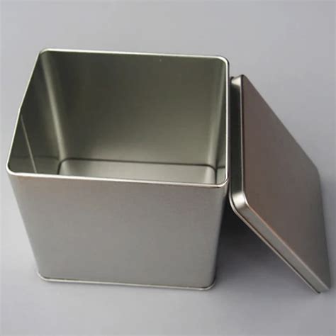 metal 4 inch tall storage boxes|rectangular metal box with lid.